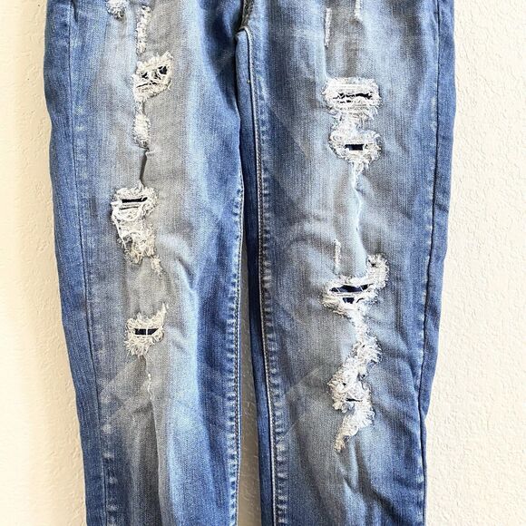 Judy Blue Womens Size 1/25 Patched Rip Skinny Jeans Stretch Raw Hem - Picture 3 of 13